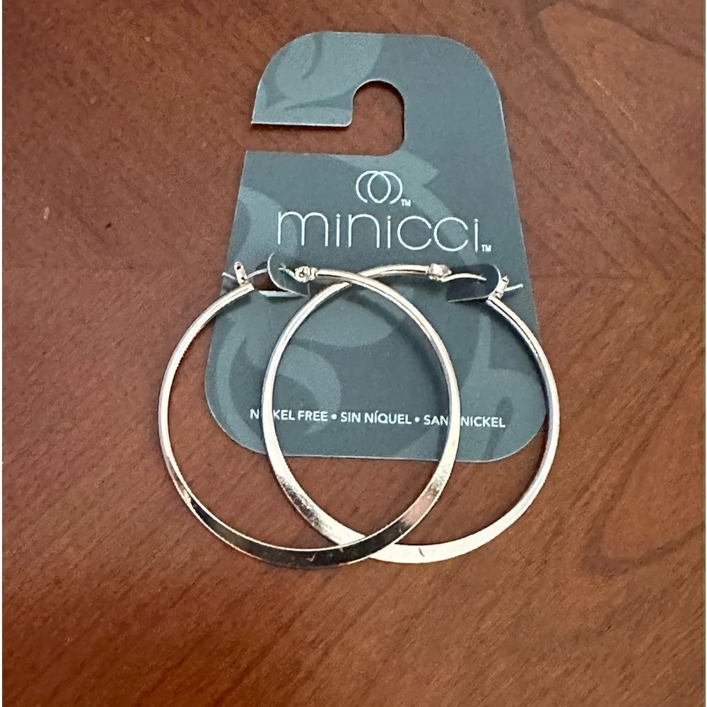 Minicci rose gold skinny medium size hoops